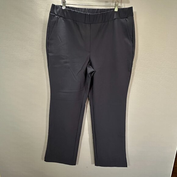Lane Bryant Pants Womens 16 Trouser Blue Nylon Stretch Elastic Waist Pockets - Picture 1 of 7